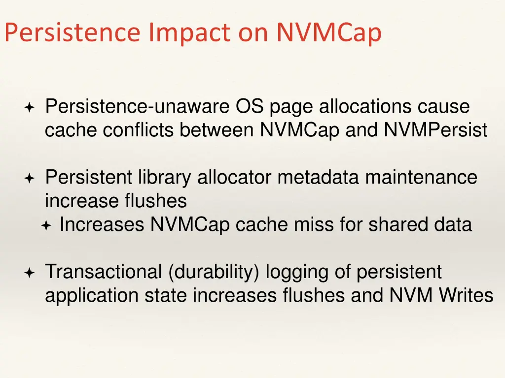 persistence impact on nvmcap