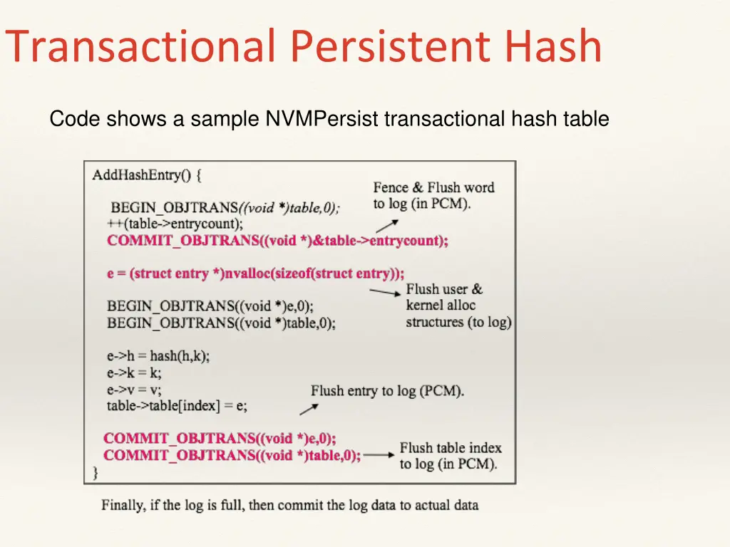 transactional persistent hash