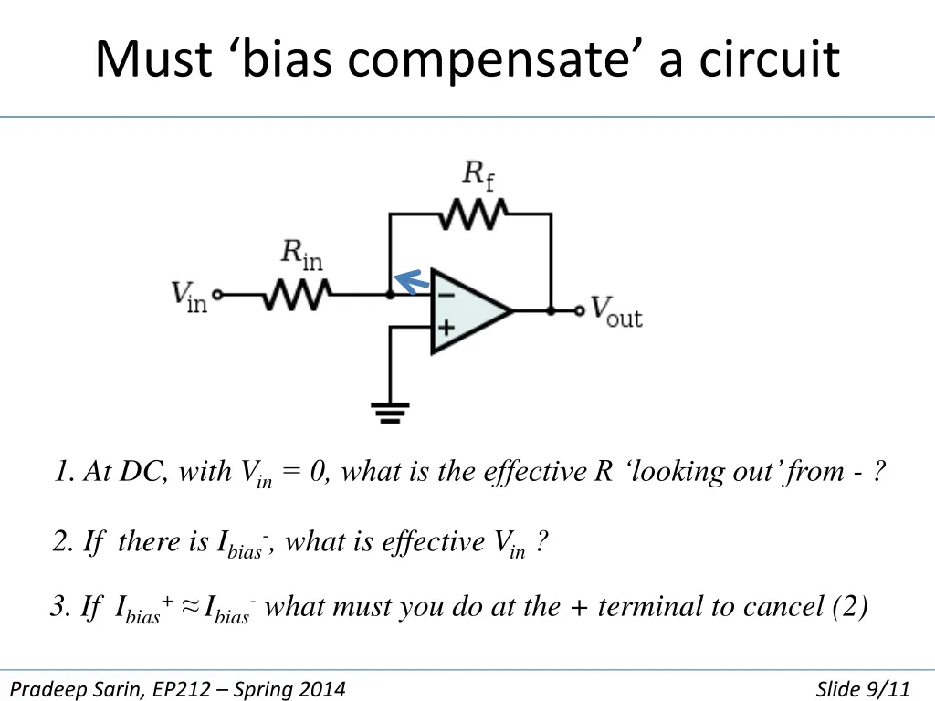 must bias compensate a circuit