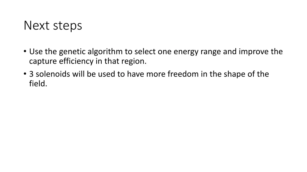 next steps