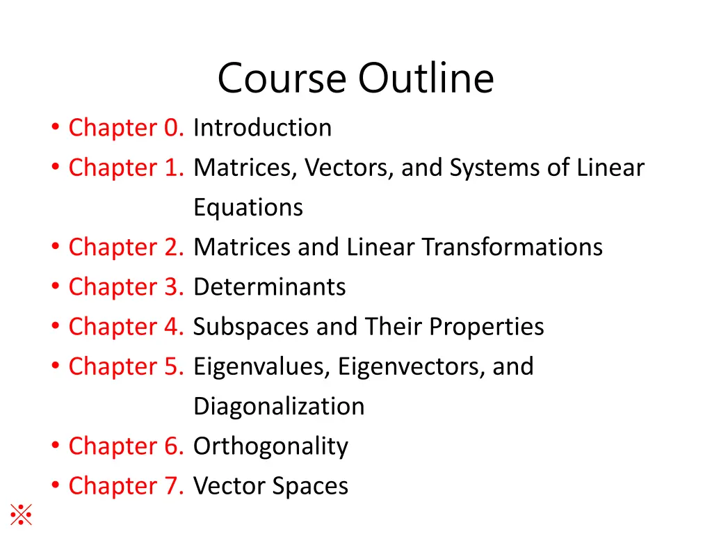 course outline