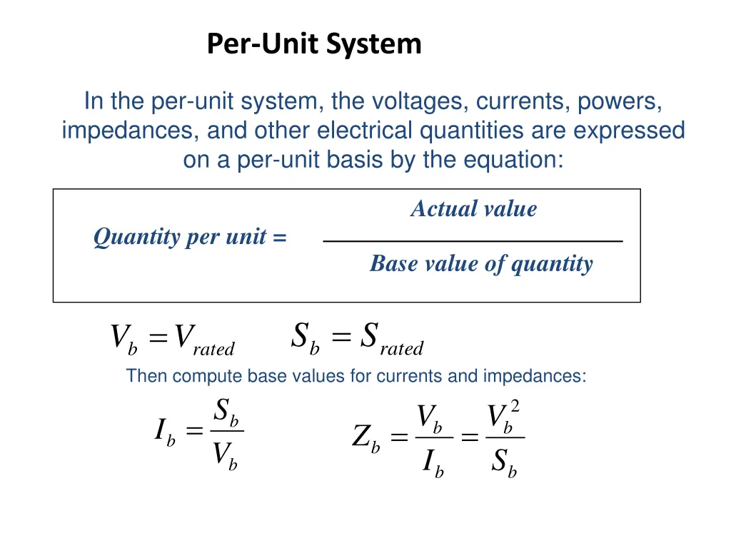 per unit system