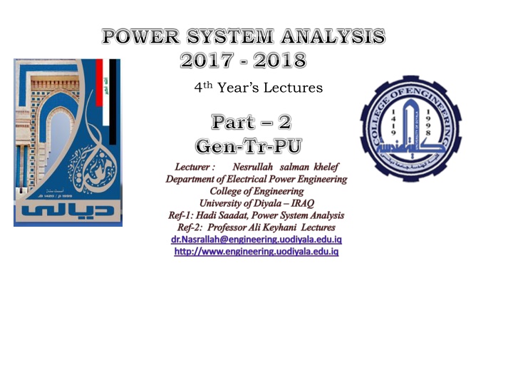 power system analysis 2017 2018
