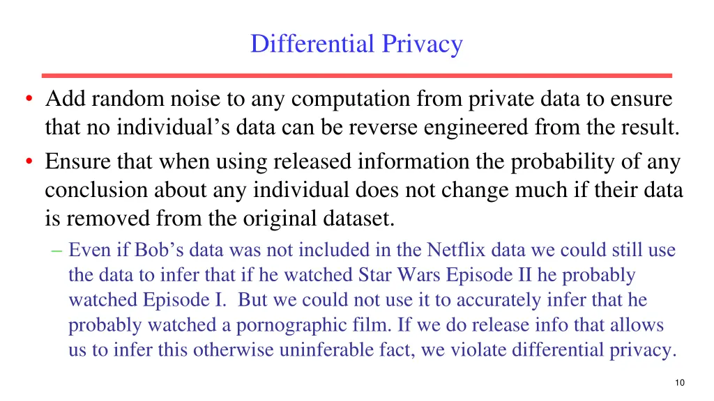 differential privacy
