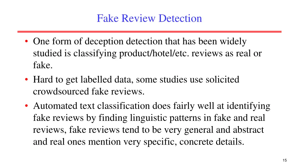 fake review detection