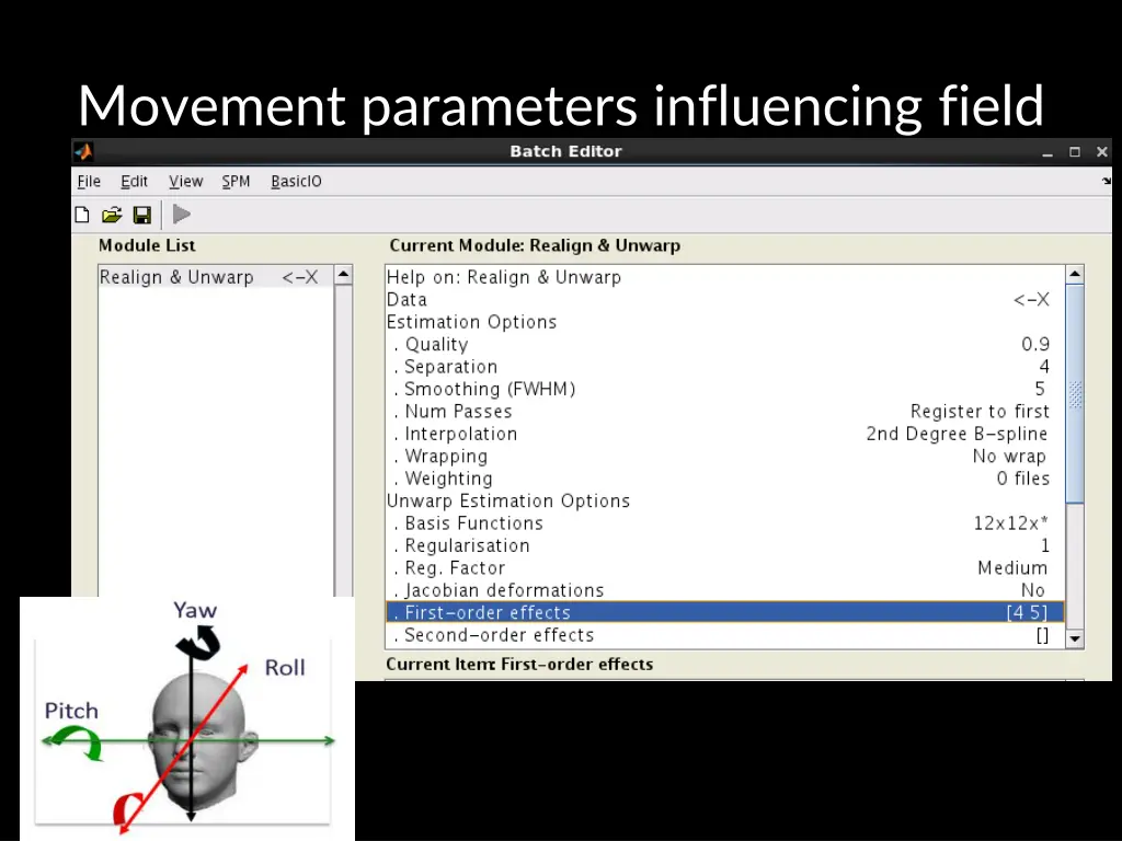 movement parameters influencing field