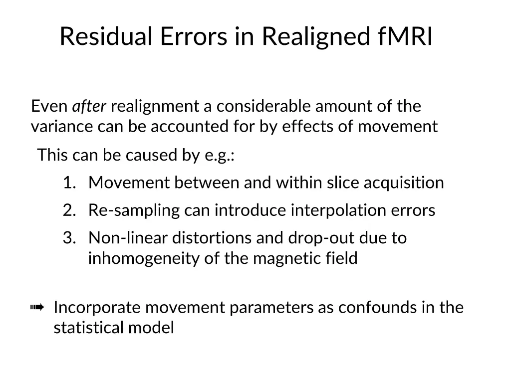 residual errors in realigned fmri 1