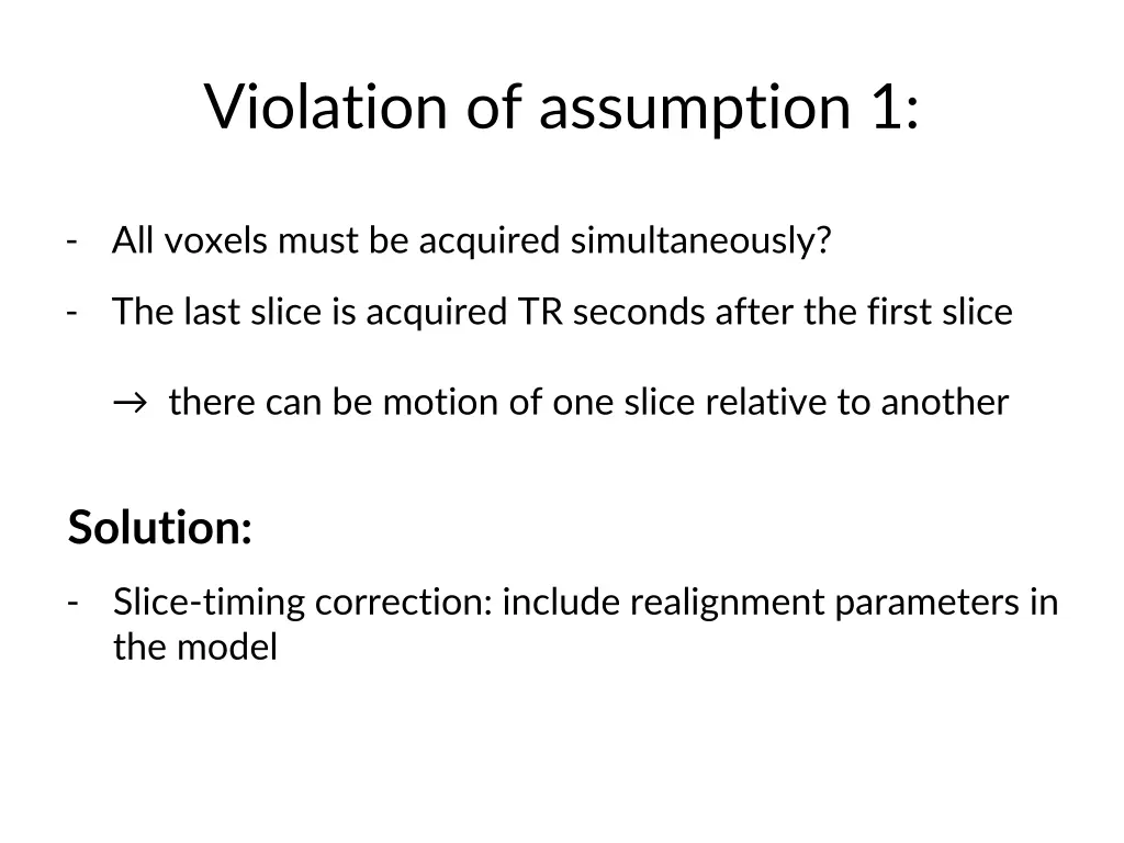 violation of assumption 1 1