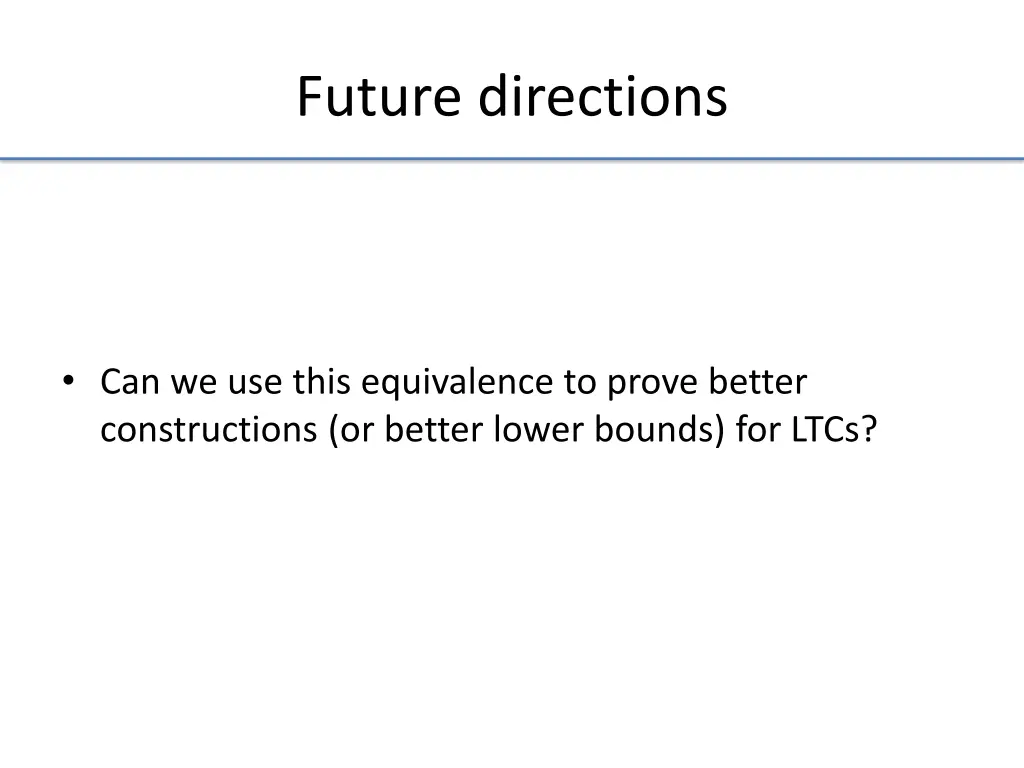future directions