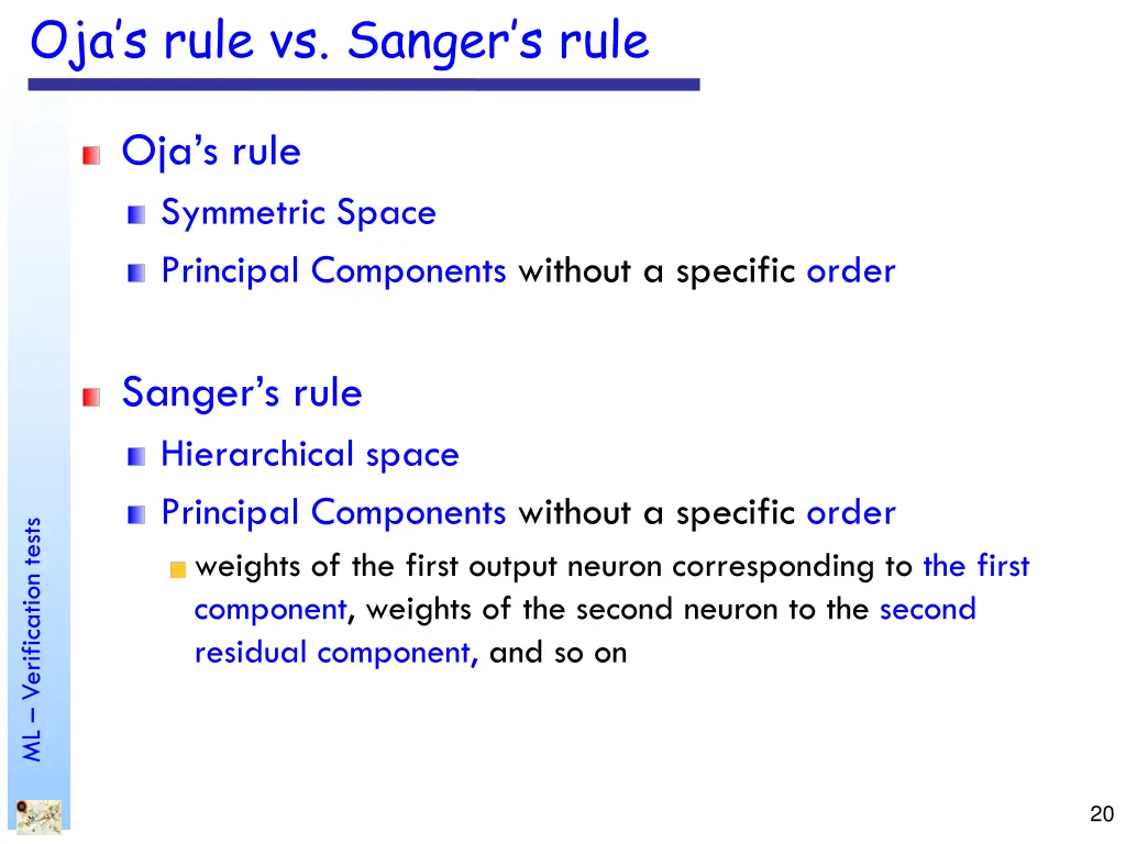 oja s rule vs sanger s rule
