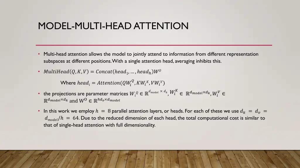 model multi head attention
