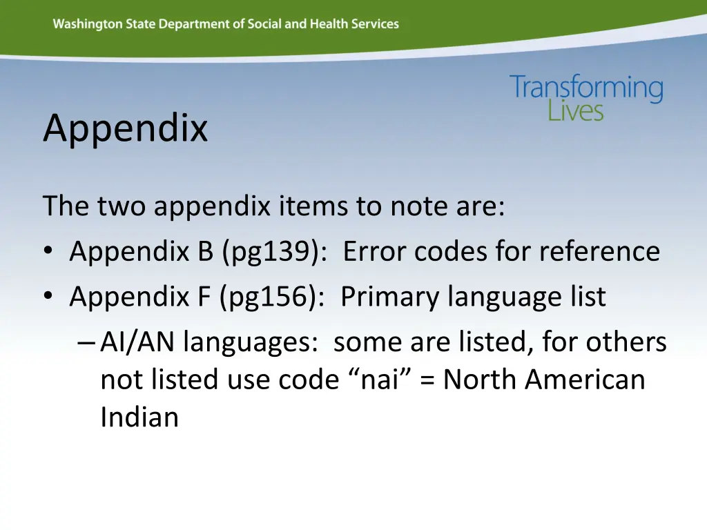 appendix