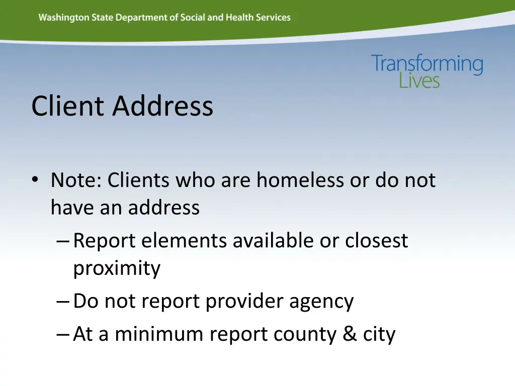client address