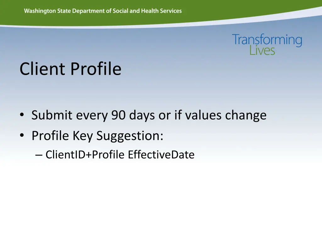 client profile
