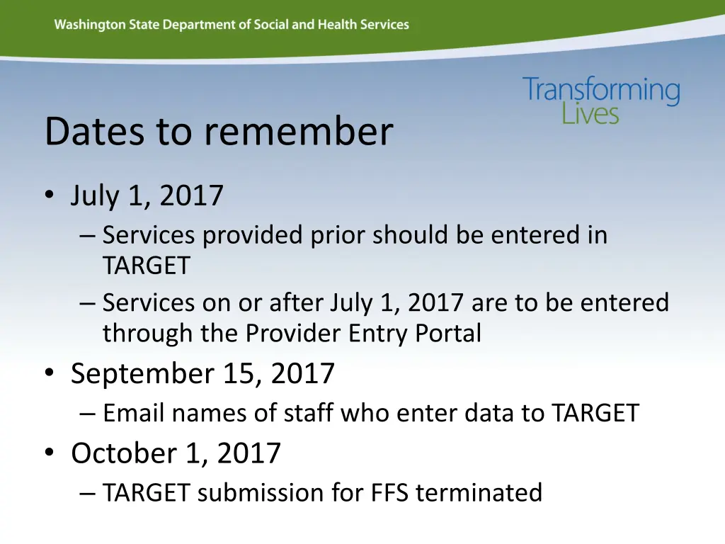 dates to remember