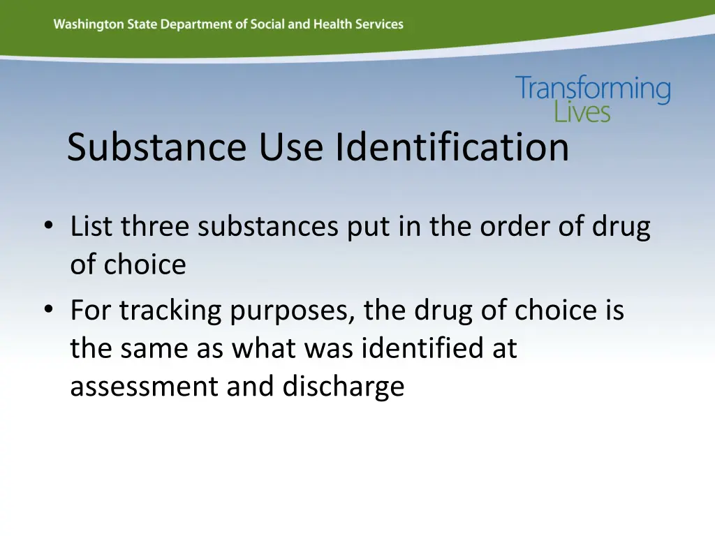 substance use identification