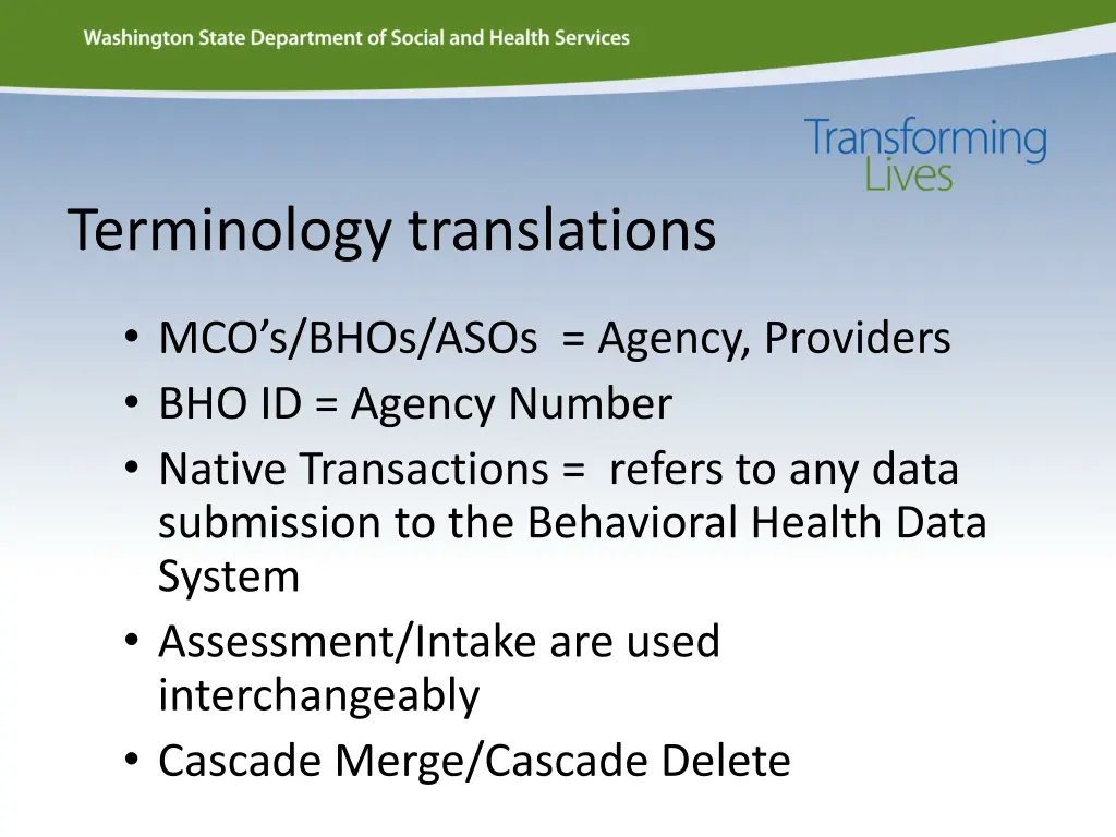 terminology translations