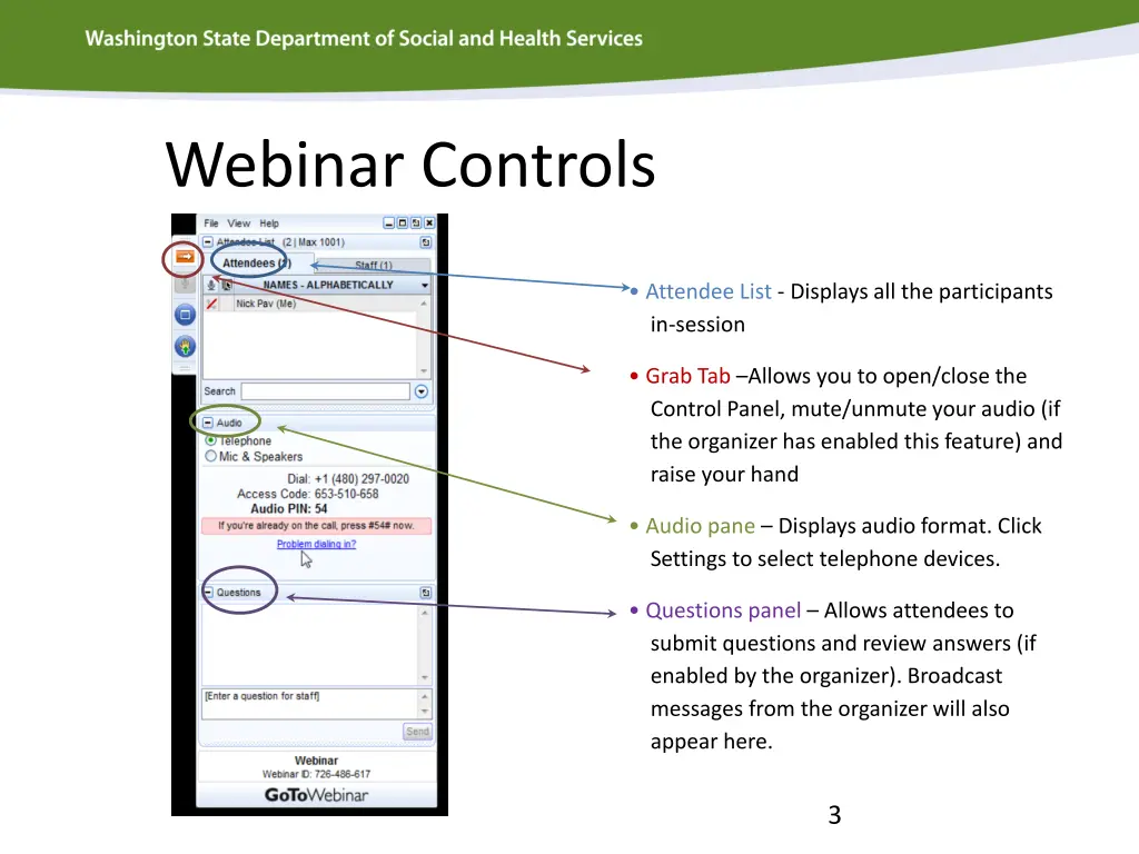 webinar controls