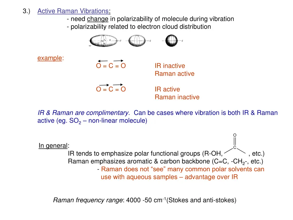 3 active raman vibrations