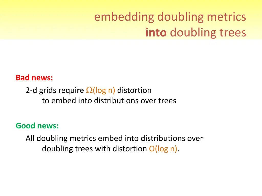 embedding doubling metrics into doubling trees