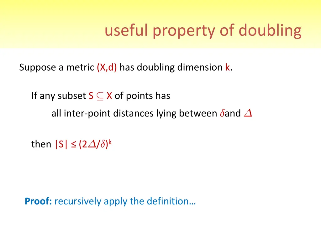 useful property of doubling