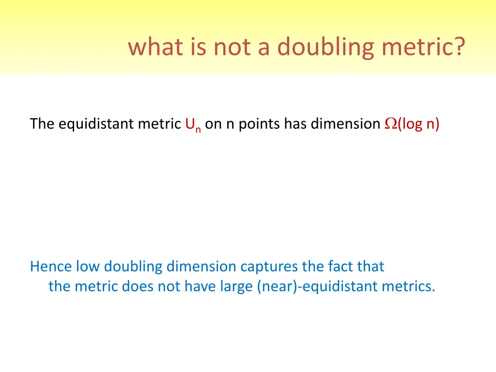 what is not a doubling metric