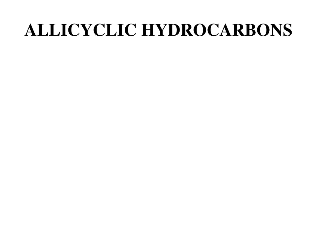 allicyclic hydrocarbons