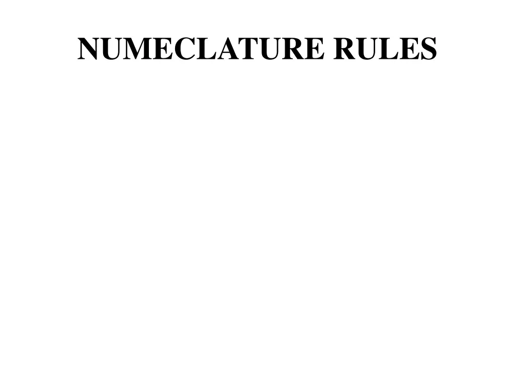 numeclature rules