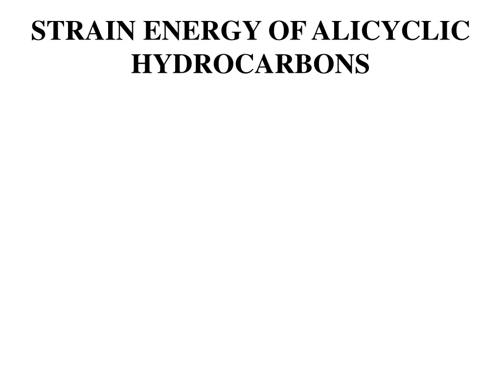 strain energy of alicyclic hydrocarbons
