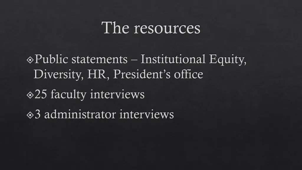 the resources