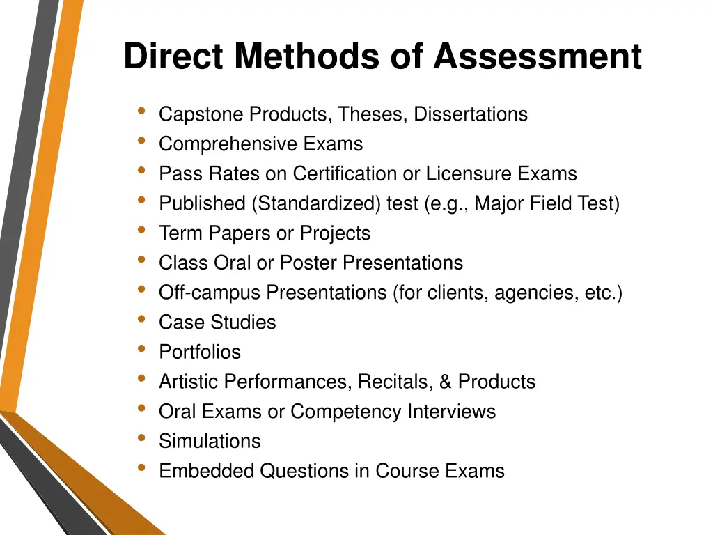 direct methods of assessment