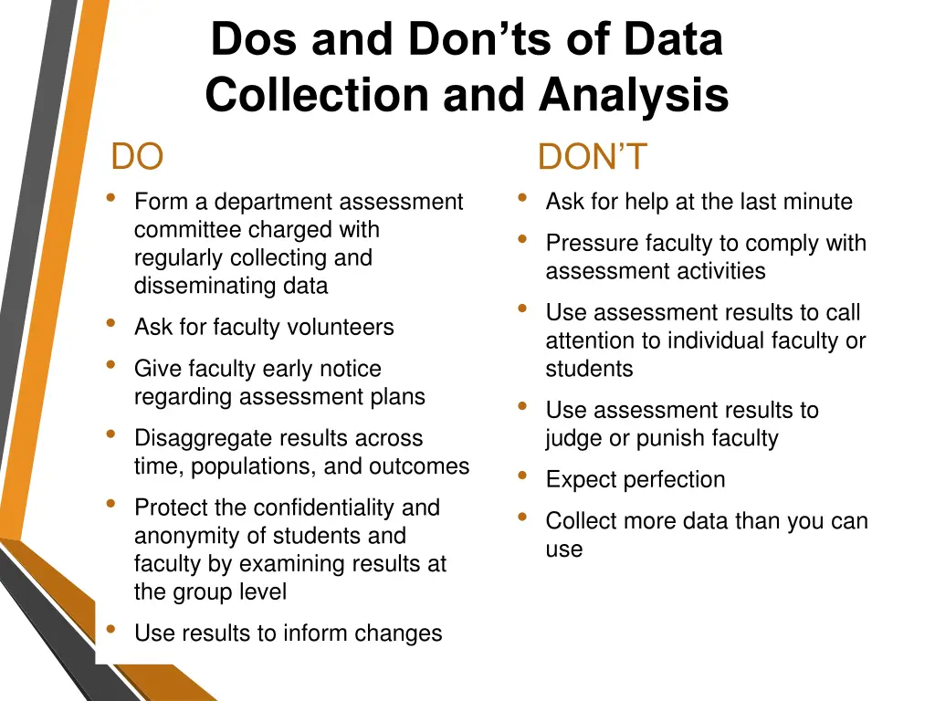 dos and don ts of data collection and analysis