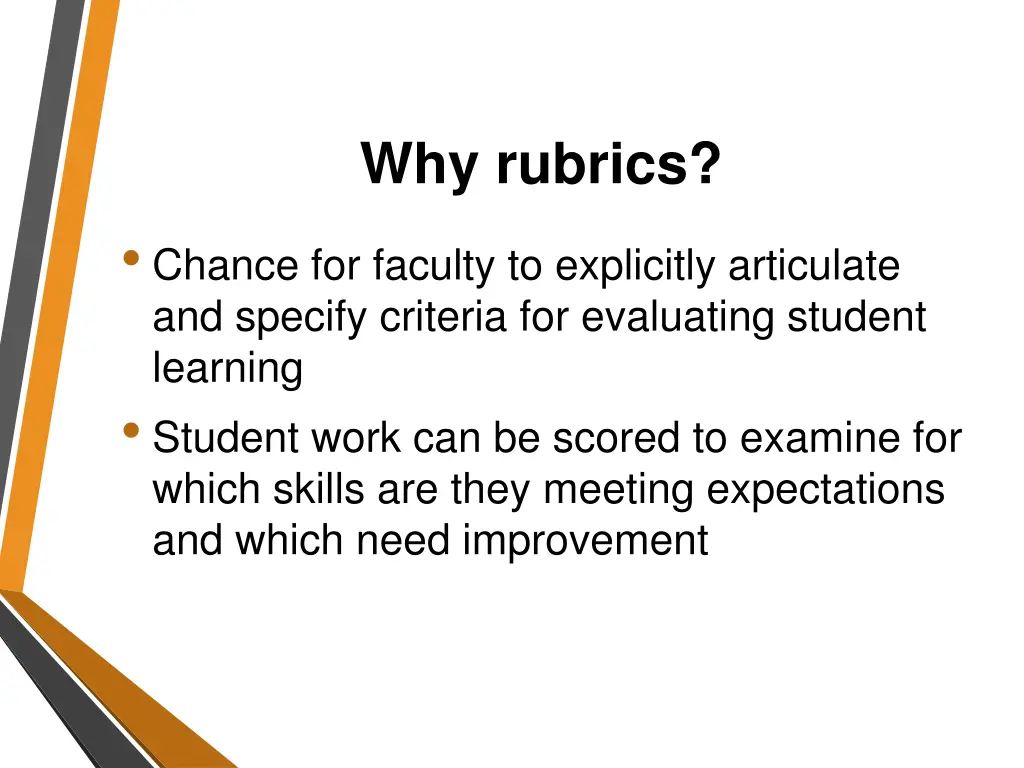 why rubrics