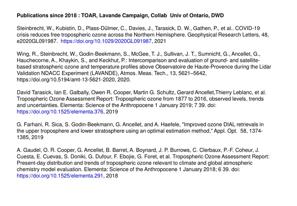 publications since 2018 toar lavande campaign