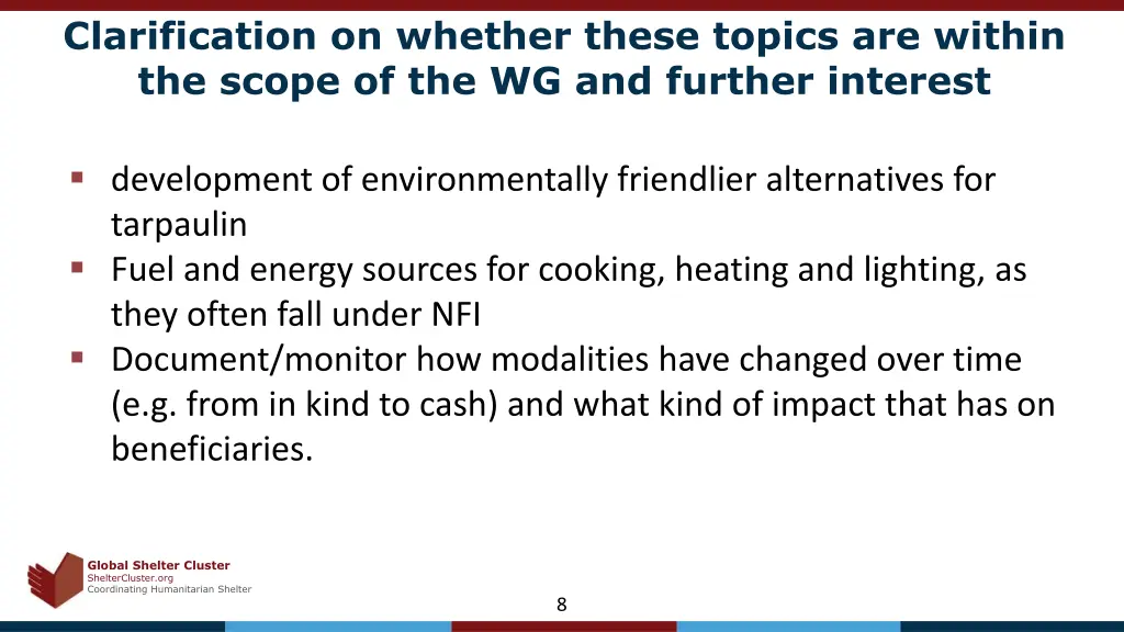 clarification on whether these topics are within