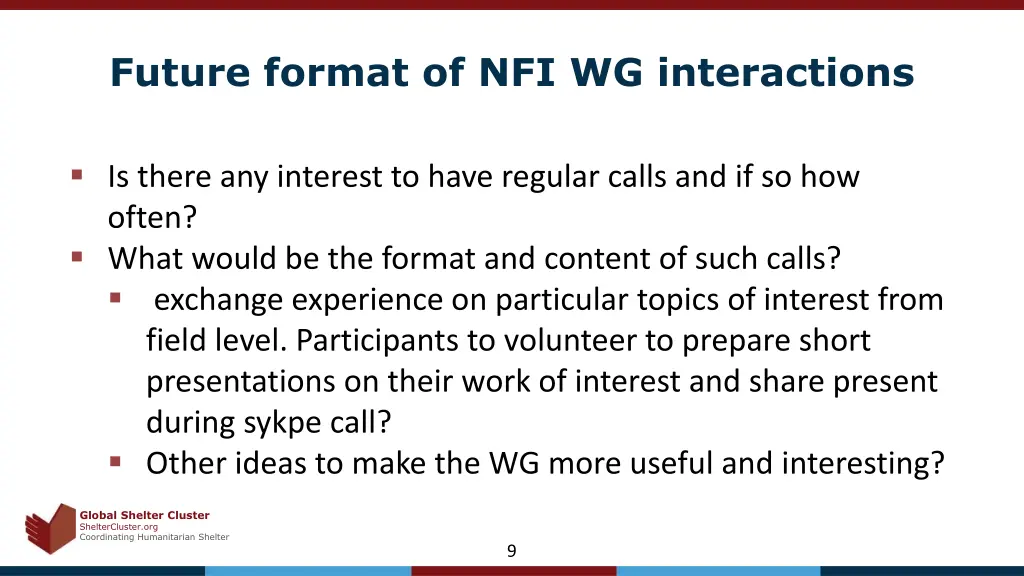 future format of nfi wg interactions