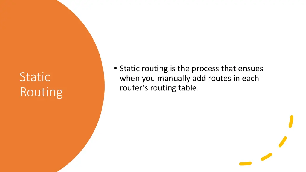 static routing is the process that ensues when