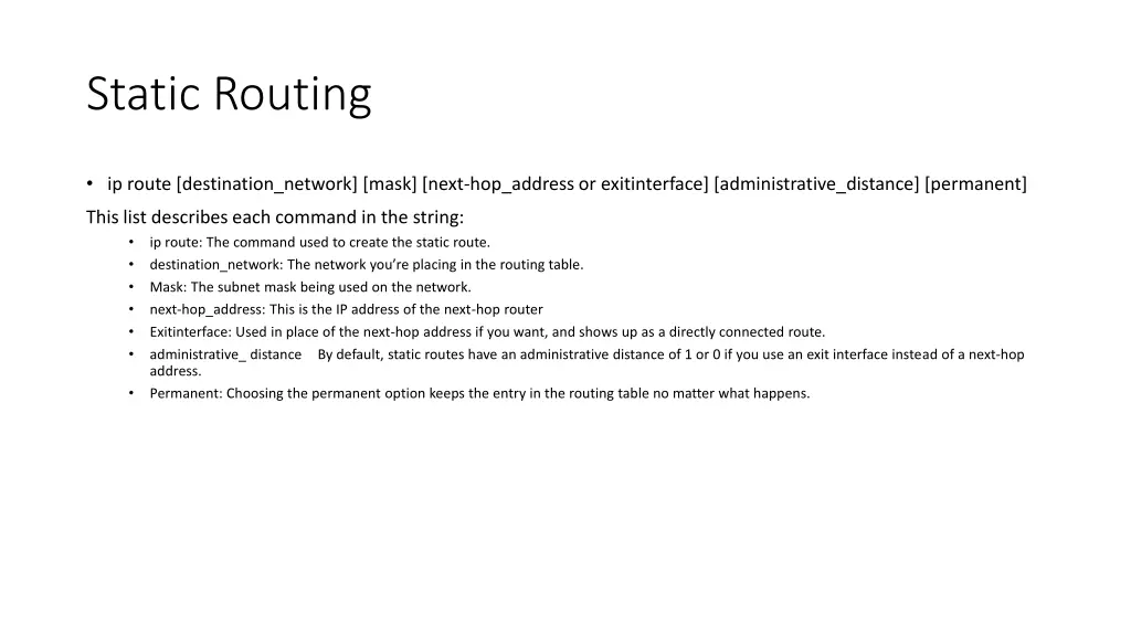 static routing
