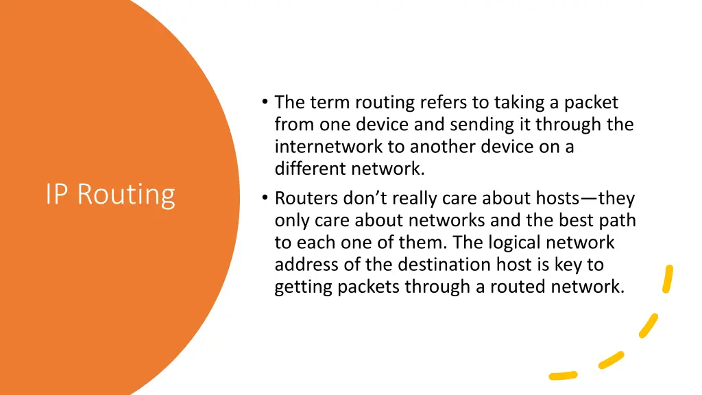 the term routing refers to taking a packet from