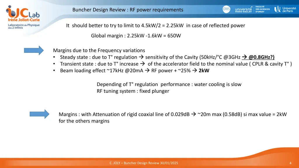 buncher design review rf power requirements 2