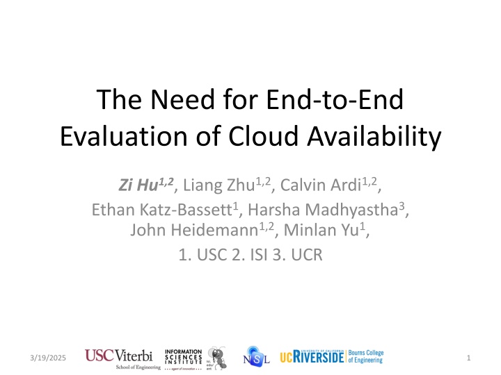 the need for end to end evaluation of cloud