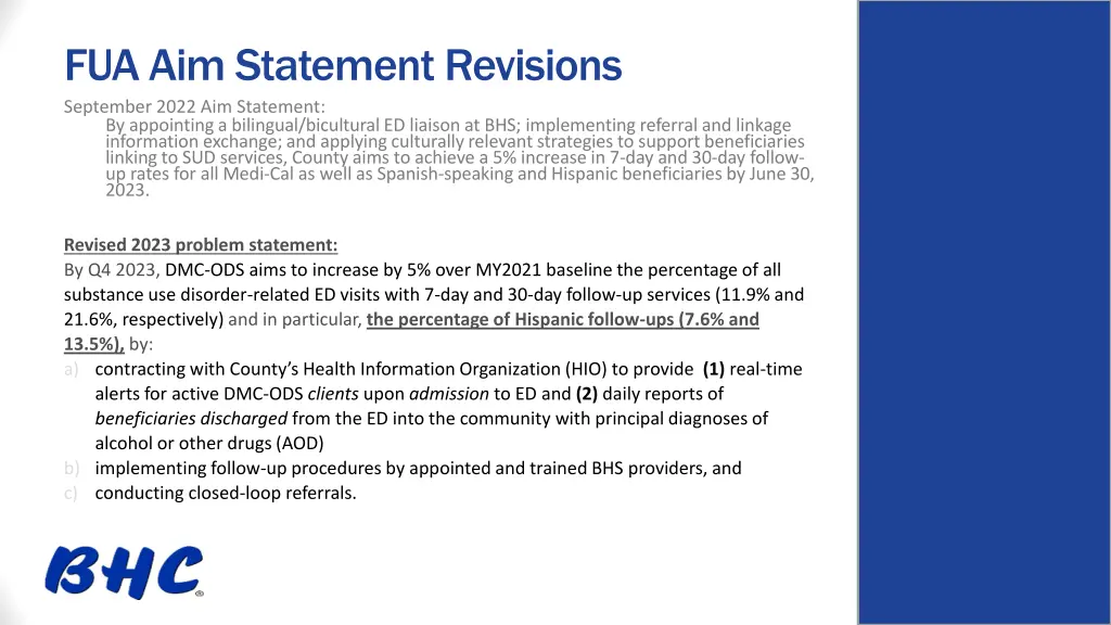 fua aim statement revisions september 2022