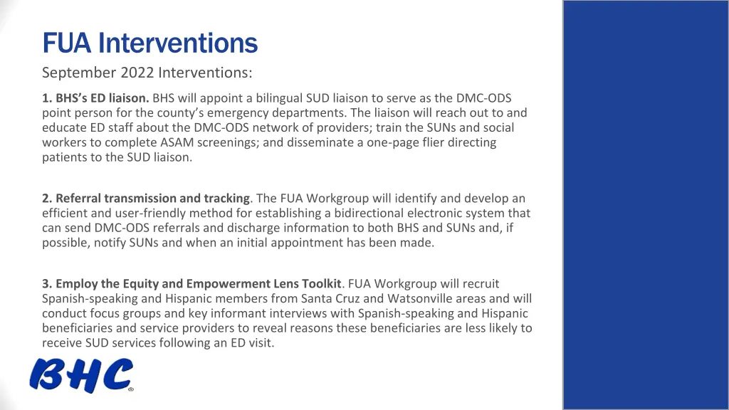 fua interventions september 2022 interventions