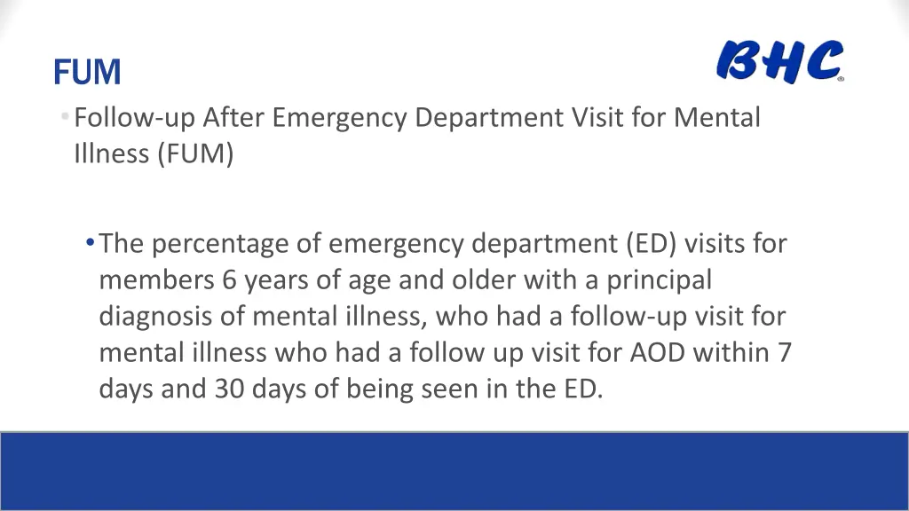 fum follow up after emergency department visit