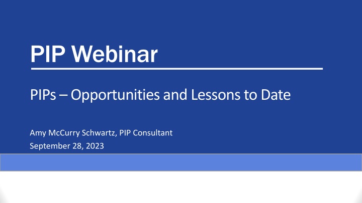 pip webinar