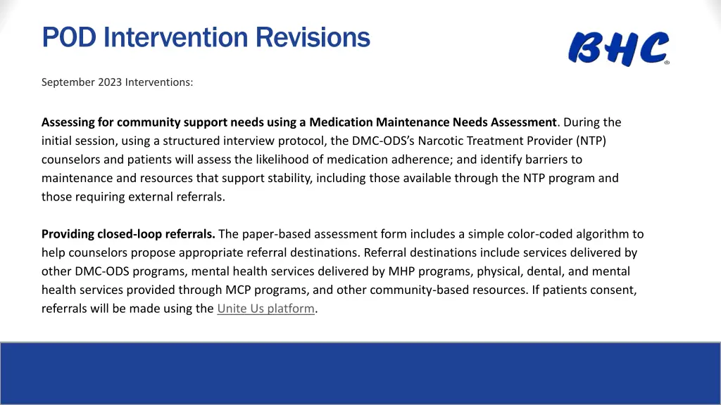 pod intervention revisions