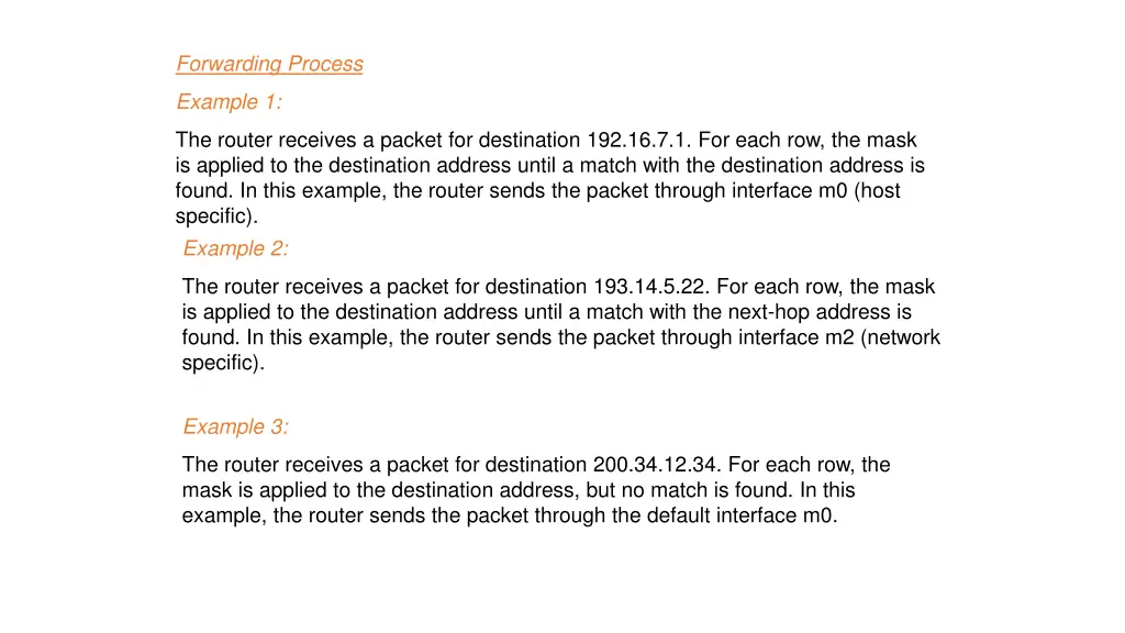 forwarding process