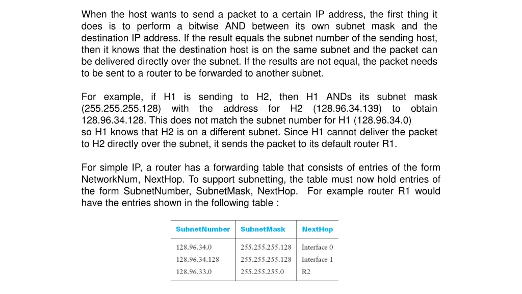 when the host wants to send a packet to a certain 1