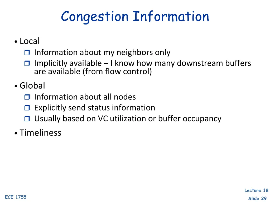 congestion information