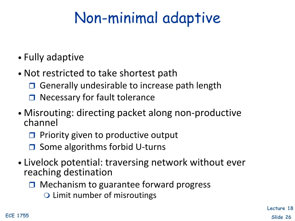 non minimal adaptive